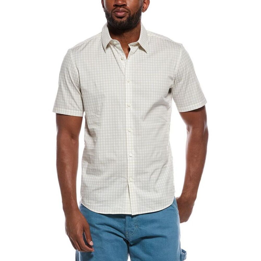 Theory Mens Irving Button Front Shirt, Brown